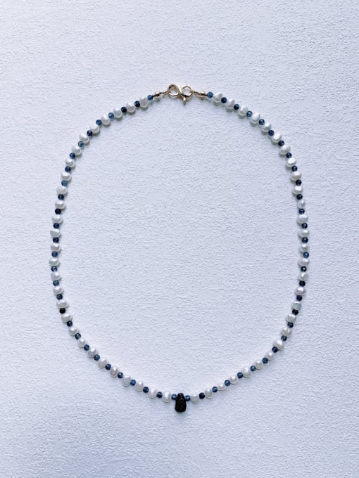 Scarlet White N-STPE-0015 Natural Gemstone Crystal Beads Chain Handmade Beaded Necklace 0