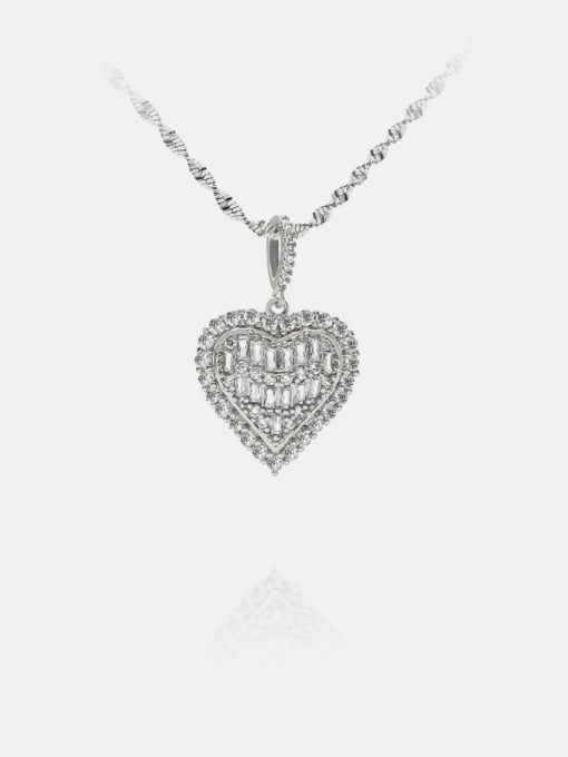 XYZ Brass Cubic Zirconia Heart Ethnic Necklace 1