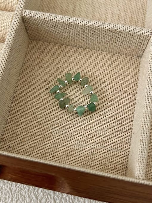 MY39264 Brass Synthetic Crystal Minimalist Bead Ring