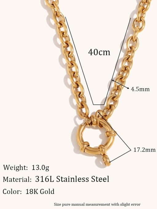 4.5mm O-shaped chain spring buckle Stainless steel Geometric Link 40cm Necklace For DIY pendant