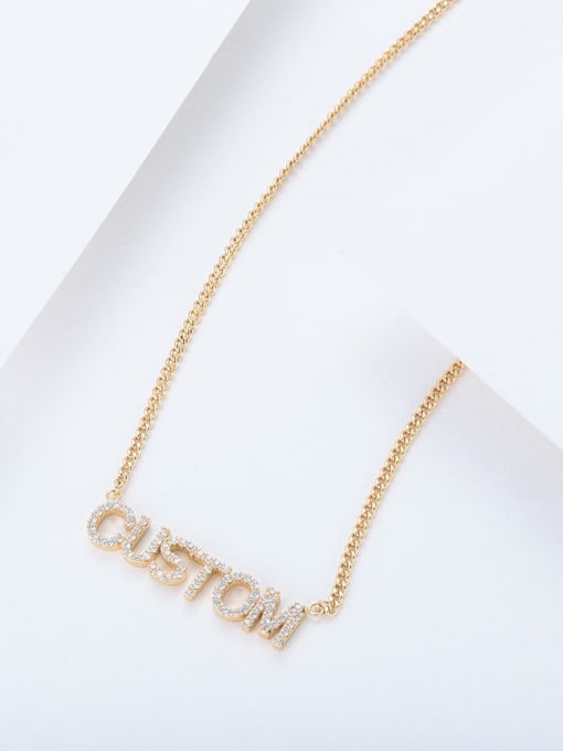 LM custom titanium rhinestone name necklace 0