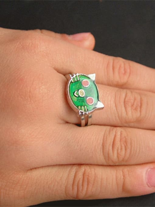 kitten Alloy Icon Cute Band Ring