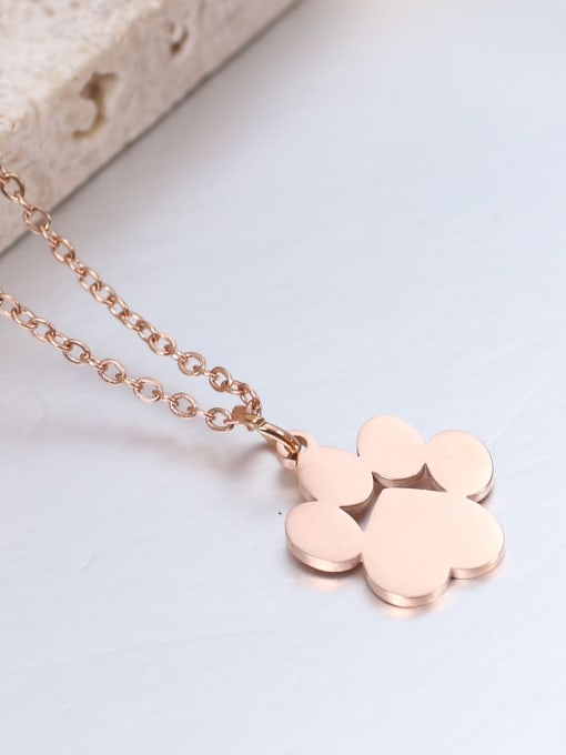 Rose gold Stainless steel Dog Necklace