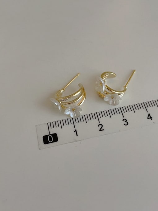 LM Alloy Shell Flower Dainty Stud Earring 3