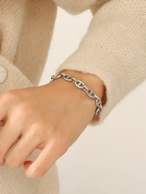 Steel color bracelet Titanium Steel Geometric Bracelet