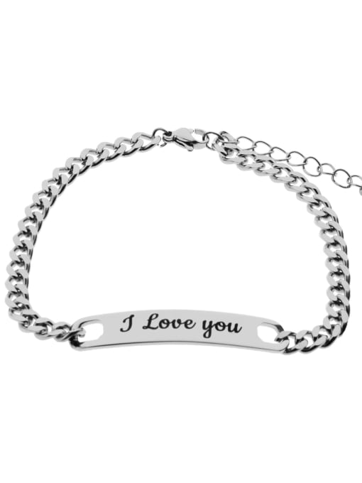 Steel color Titanium Steel name Bracelet with customize