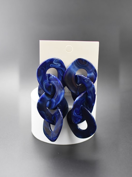 Single style dual color blue Zinc Alloy Acrylic Geometric Minimalist Drop Earring