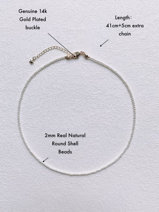 Scarlet White N-PE-0001 Imitation Pearl Round Minimalist Handmade Beaded Necklace 3