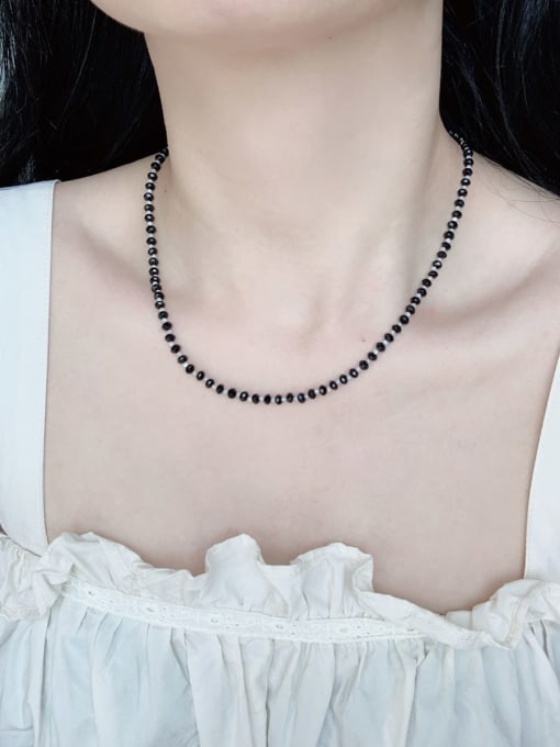 Scarlet White N-STSH-0004 Natural  Gemstone Crystal Beads Chain Handmade Beaded Necklace 1