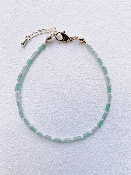 Light green Natural  Gemstone Crystal Beads Chain Handmade Beaded Bracelet