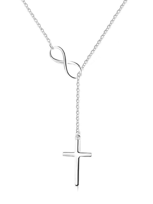 LM Stainless steel Lariat Cross Friend Necklace with waterproof