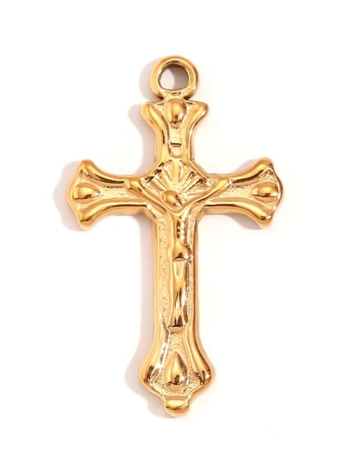 Passing Jesus Cross Pendant Stainless steel 18K Gold Plated Irregular Charm