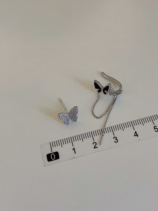 LM Alloy Cubic Zirconia Butterfly Dainty Stud Earring 2