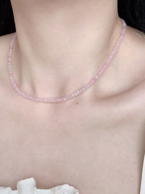 Scarlet White N-ST-0018 Natural  Gemstone Crystal Chain Irregular Bohemia Handmade Beaded Necklace 1