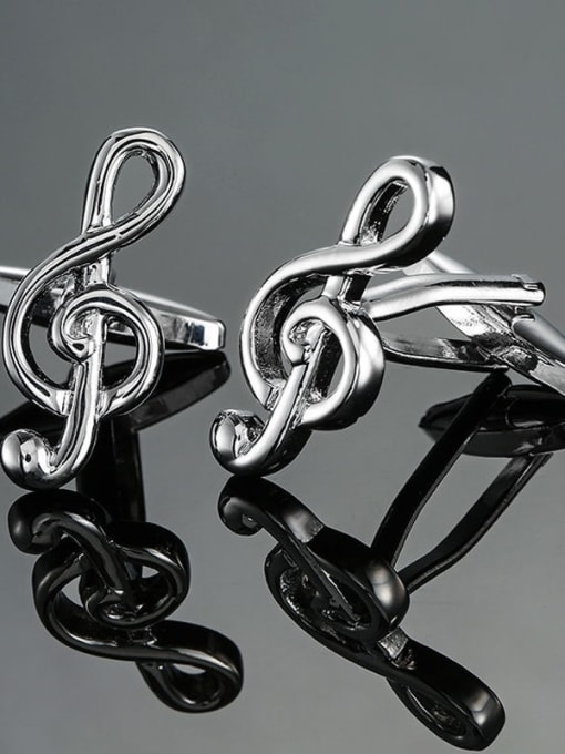 Silver treble symbol Brass Geometric Trend Cuff Link