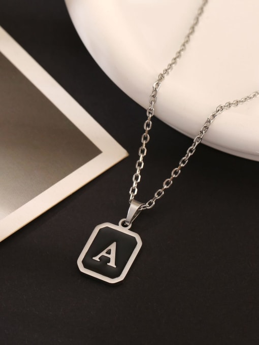 A Stainless steel Geometric Initials Necklace
