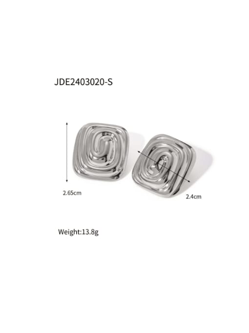 JDE2403020 S Stainless steel Geometric Hip Hop Stud Earring