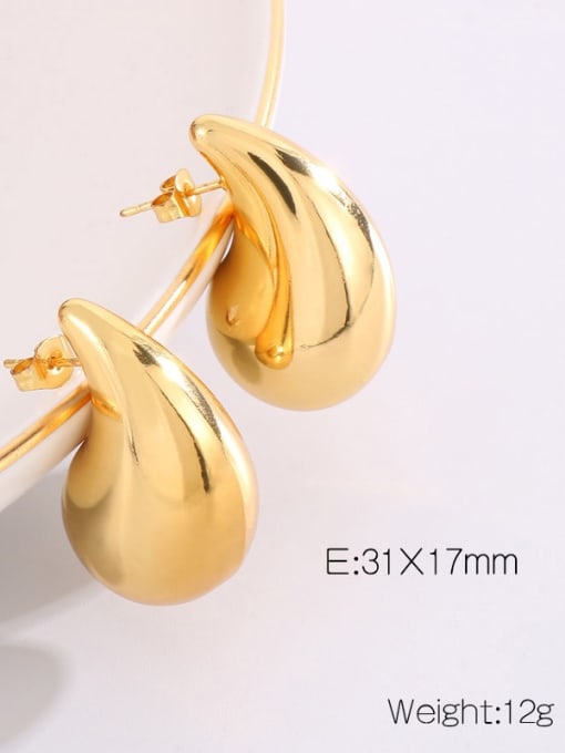 KE109807,Big size, Gold Stainless steel Water Drop Dainty Drop Earring