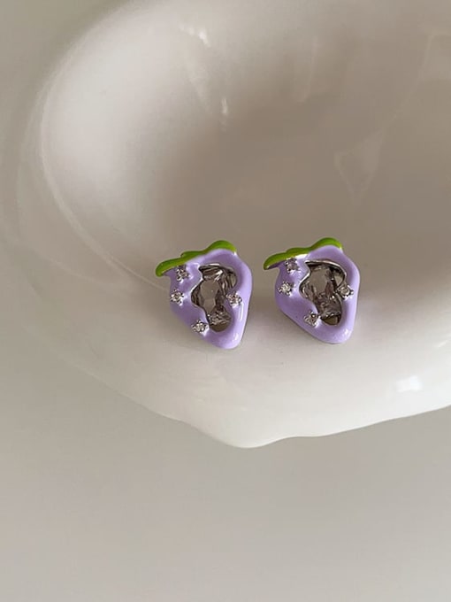 LM Alloy Enamel Flower Dainty Stud Earring 2