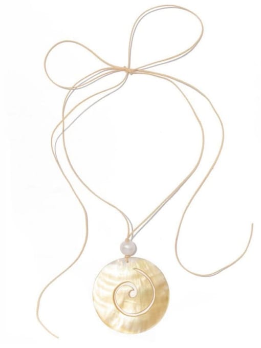 LM Shell Cotton Rope Round Necklace 0
