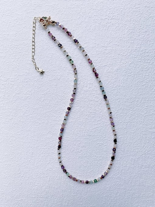 colour N-STMT-0003 Natural  Gemstone Crystal Beads Handmade Beaded Necklace