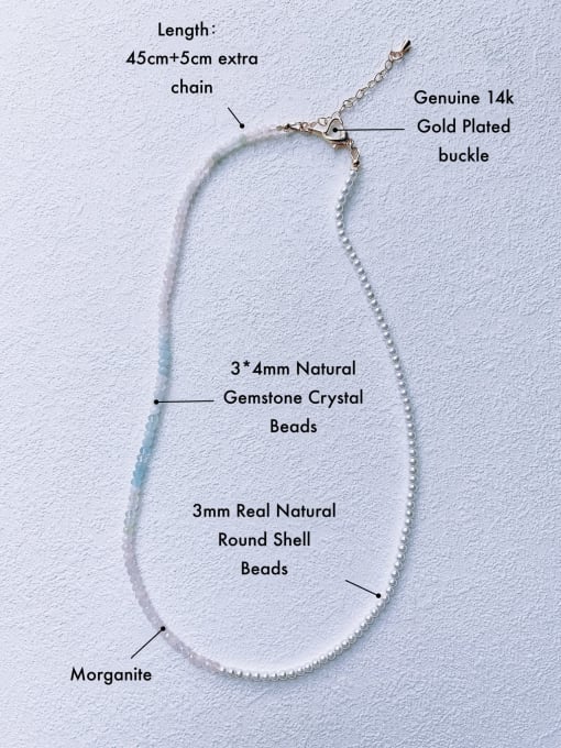 Scarlet White N-STPE-0016 Natural Gemstone Crystal Beads Chain Handmade Beaded Necklace 3