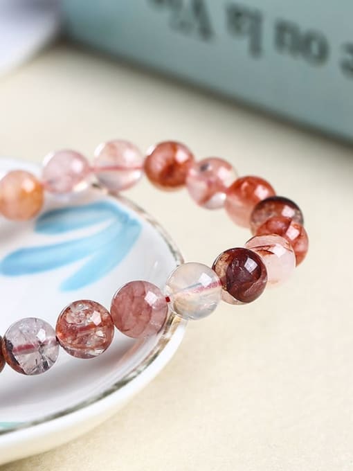 Natural red glue Flower Crystal Bracelet Crystal Minimalist Handmade Beaded Bracelet