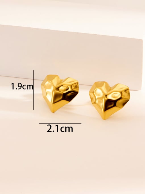 Multi sided Love Gold Titanium Steel Geometric Hip Hop Stud Earring