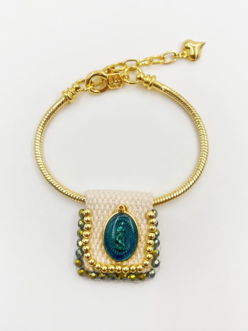 Peacock Blue Brass Religious Bracelet