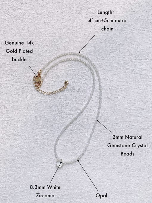 Scarlet White N-ST-0011 Natural  Gemstone Crystal Chain Irregular Bohemia Handmade Beaded Necklace 2