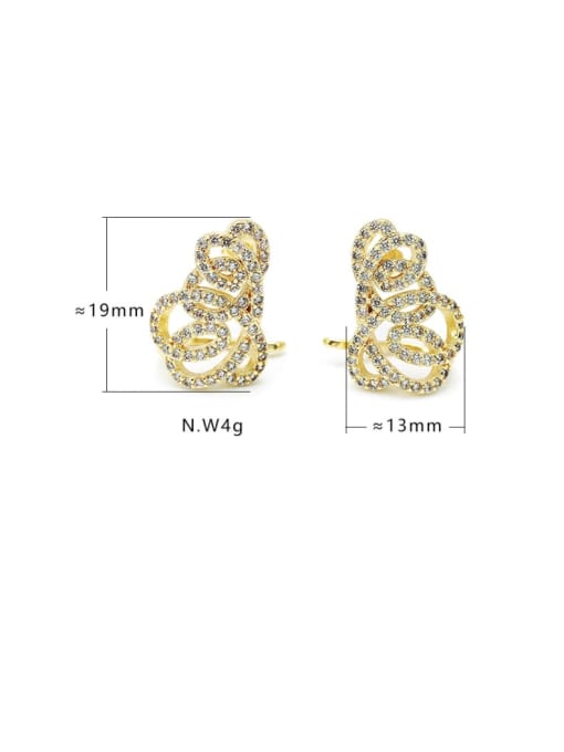 XYZ Brass Cubic Zirconia Geometric Luxury Stud Earring 2