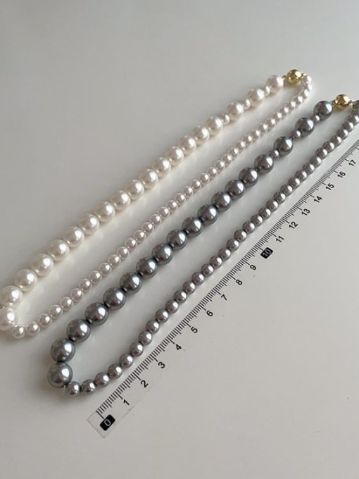 LM Alloy Imitation Pearl Geometric Minimalist Beaded Necklace 3