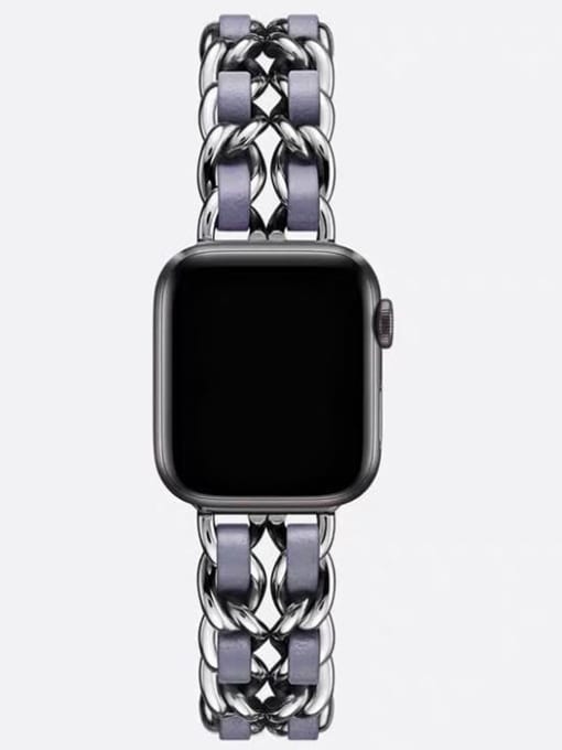 Silver and Gray Alloy Metal Wristwatch Band For Apple Watch Series 2-5