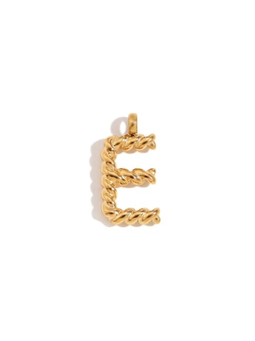 Twists Letter Pendant Gold E Stainless steel 18K Gold Plated Letter Charm