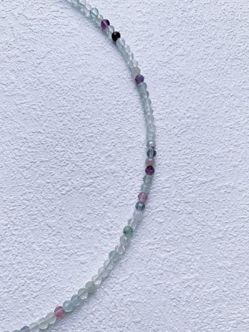 Scarlet White N-ST-0028 Natural  Gemstone Crystal Chain Bohemia Handmade Beaded Necklace 2