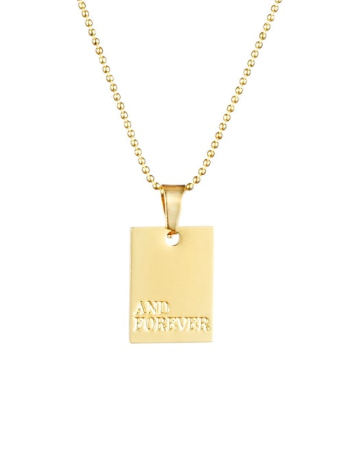 XH0547  God Color Stainless steel Geometric Necklace With words