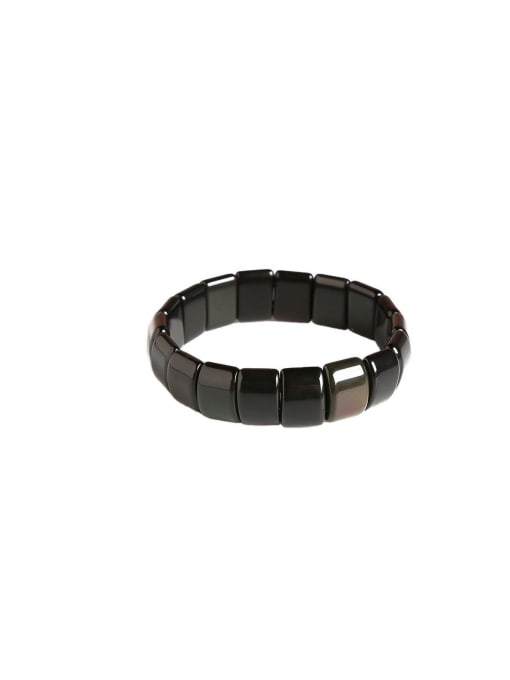 NA-Stone Obsidian Geometric Vintage Handmade Beaded Bracelet 0