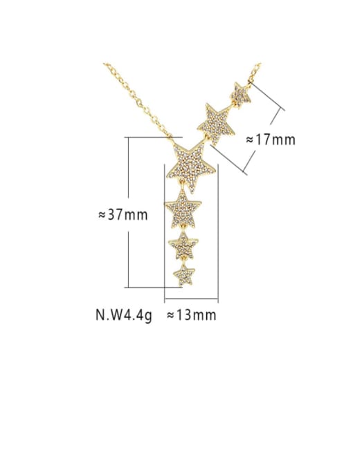 XYZ Brass Cubic Zirconia Star Minimalist Lariat Necklace 1