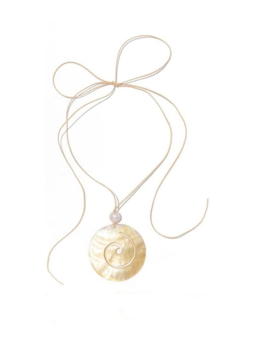 Growth Pendant Shell Cotton Rope Round Necklace