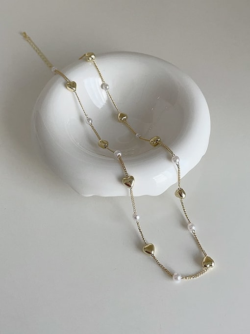 LM Alloy Imitation Pearl Geometric Trend Beaded Necklace