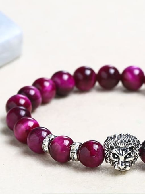 玫红 Alloy Crystal Lion Trend Handmade Beaded Bracelet/Multi-color optional