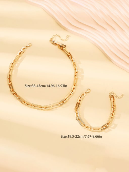 A4539 Zinc Alloy Minimalist Geometric Bracelet and Necklace Set