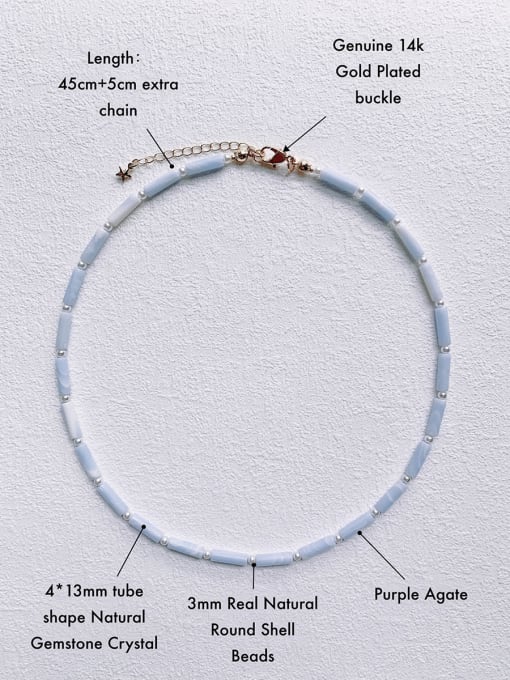 Scarlet White N-STPE-0004 Natural  Gemstone Crystal Beads Chain Handmade Beaded Necklace 3