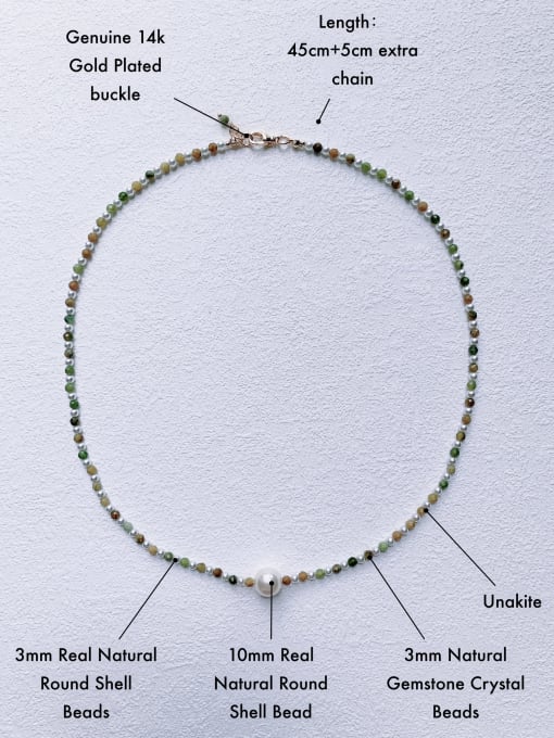 Scarlet White N-STPE-0013 Natural Gemstone Crystal Beads Chain Handmade Beaded Necklace 3