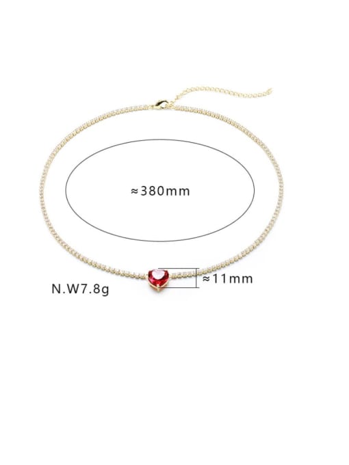 XYZ Brass Cubic Zirconia Heart Dainty Necklace 4