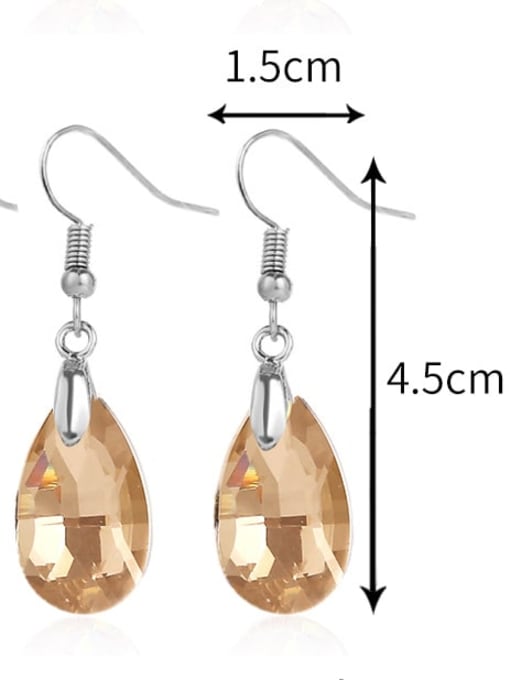 LM Brass Water  Crystal Drop Earring 1