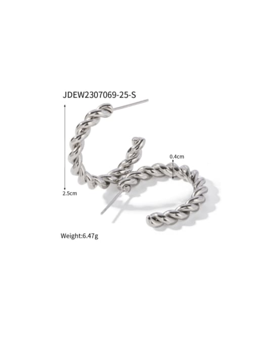 JDEW2307069 25 S Stainless steel Geometric Hip Hop Stud Earring