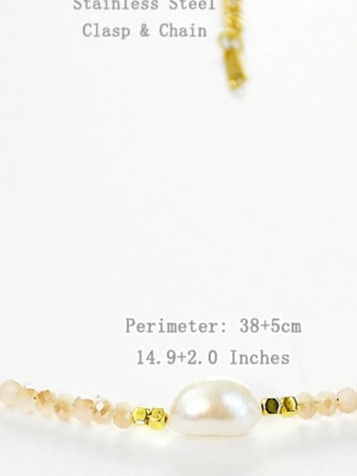 N2612 Y11 Alloy Freshwater Pearl Geometric Dainty Beaded Necklace