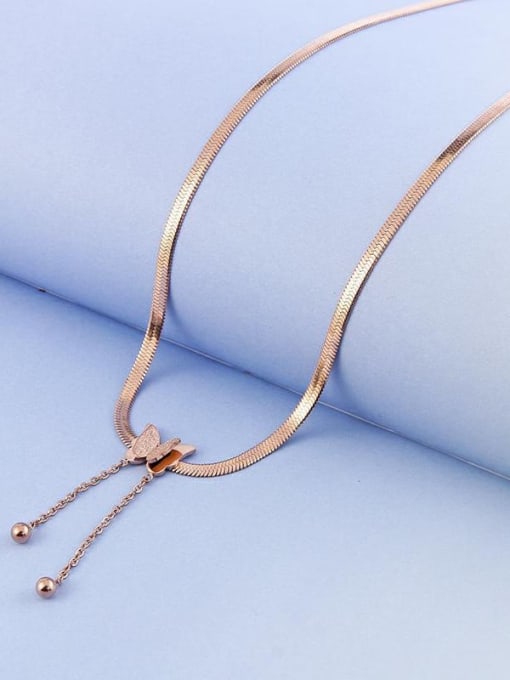butterfly Pendant Titanium Sake Link Necklace
