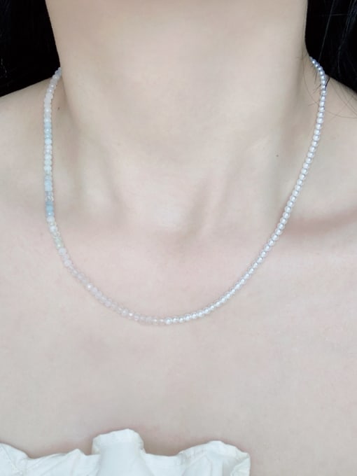 Scarlet White N-STPE-0016 Natural Gemstone Crystal Beads Chain Handmade Beaded Necklace 2